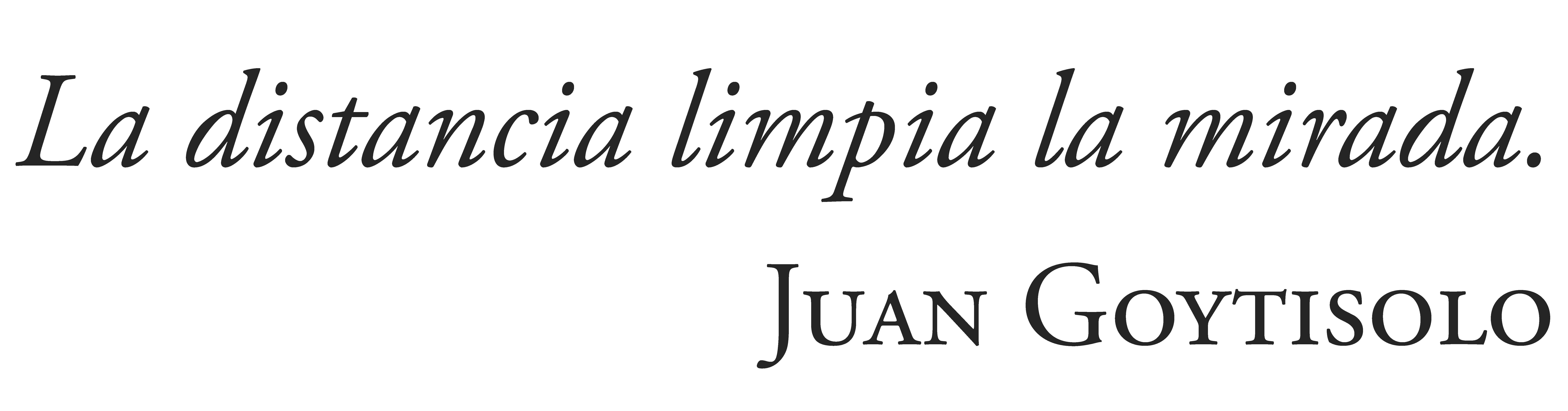 La distancia limpia la mirada (Goytisolo)